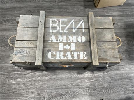 LARGE WOODEN AMMO CRATE 39”x16”x13”