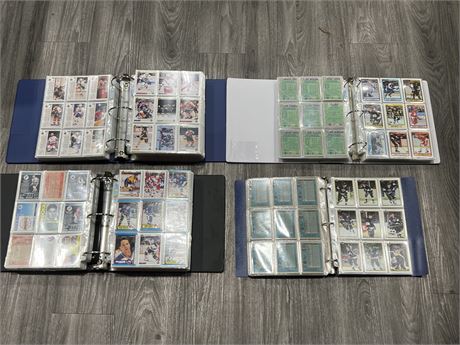 4 BINDERS OF 1990s NHL CARDS - INCLUDES FULL SETS
