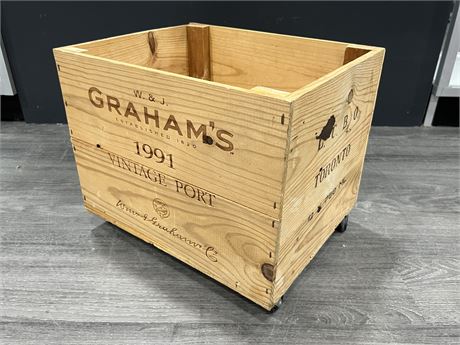 ROLLING WOOD CRATE (15.5”x12.5”)