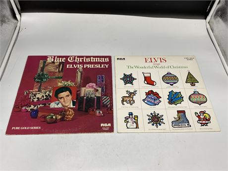 2 ELVIS CHRISTMAS RECORDS - GOOD (G)