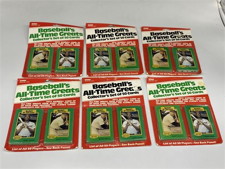 6 SEALED 1987 BASEBALLS ALLTIME GREATS CARD PACKS
