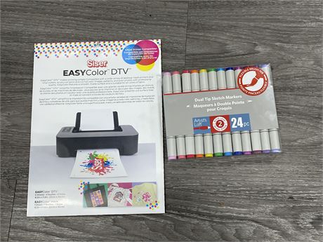 NEW ARTISTS LOFT DUAL TIP SKETCH MARKERS (24 PCS) & NEW SISTER EASY COLOUR DTV