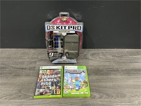 NEW DS KIT PRO & 2 XBOX360 GAMES