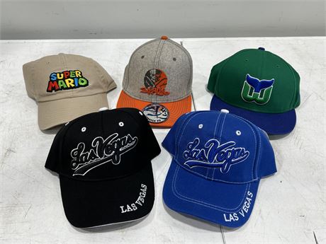 5 HATS - NEW / LIKE NEW CONDITION