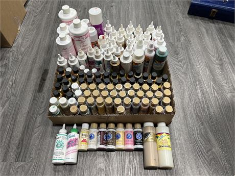 LARGE LOT OF CRAFT SUPPLIES - GLUE, PAINT ECT