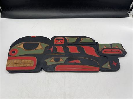 SIGNED FIRST NATIONS ART - 21” LONG - HAS CHIP