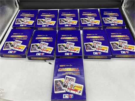 (11) 1991 OPC PREMIER BASEBALL COMPLETE PACK BOXES