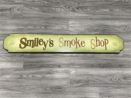 SMILEYS SMOKE SHOP WOOD SIGN (4ft wide)