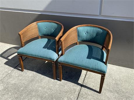 2 MCM CANE BACK CHAIRS