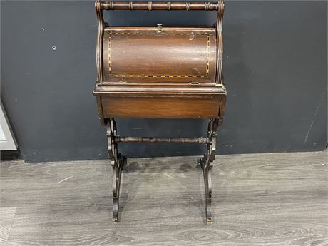 ANTIQUE MAHOGANY SMOKERS STAND (14”x9”x29”)