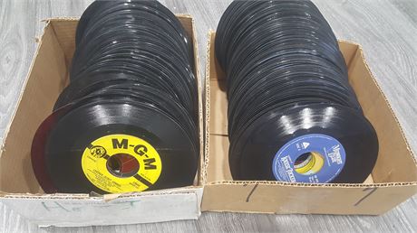 2 BOXES OF 45's RECORDS