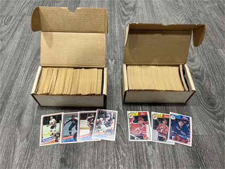 2 BOXES OF 1980s NHL OPC CARDS - HAS SMOKE SCENT