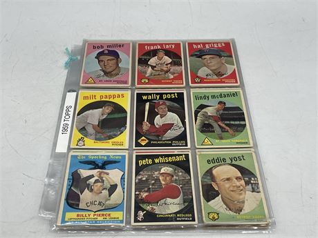 1959 TOPPS BASEBALL CARDS IN SHEETS