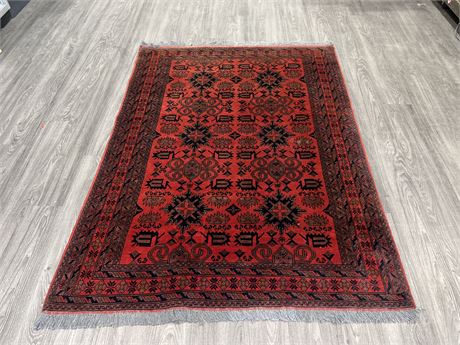 ANTIQUE PERSIAN HAND KNOTTED AREA CARPET - 81”x58”