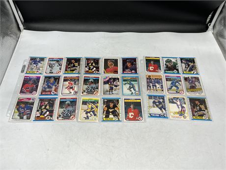 27 NHL 1980s ROOKIE CARDS