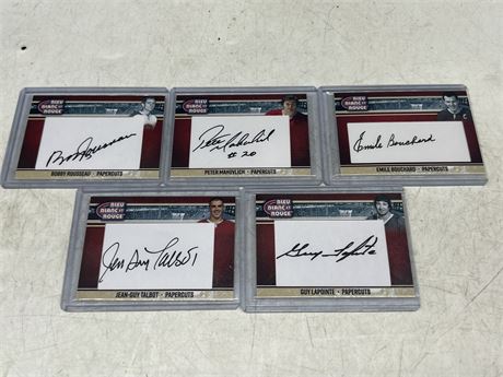 5 MONTREAL CANADIENS PAPERCUT AUTO CARDS