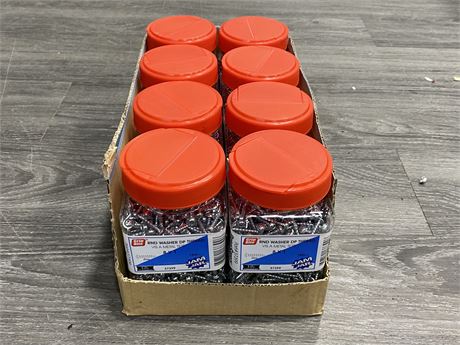 8 NEW CONTAINERS OF 750PC RND WASHWR DP THREAD 8 X 1 SCREWS