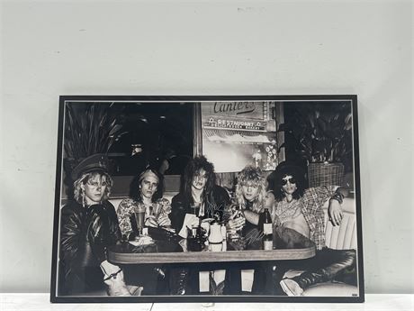 GUNS & ROSES - SIGNED FULL BAND 3FTx2FT “CANTERS DELI” PICTURE IN FRAME W/ COA