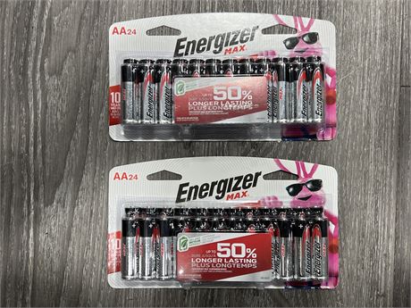 2 NEW ENERGIZER MAX AA24 BATTERY PACKS