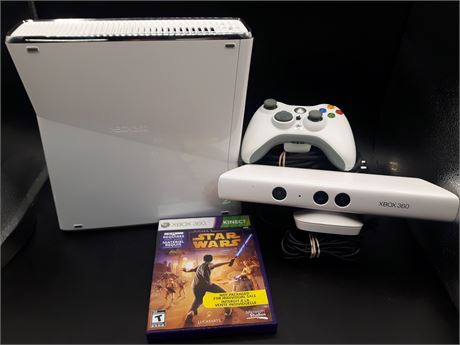 LIMITED EDITION WHITE XBOX 360 SLIM CONSOLE - VERY GOOD CONDITION