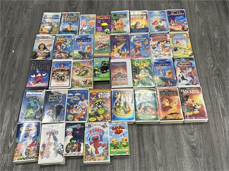 35+ VHS TAPES - MOSTLY DISNEY