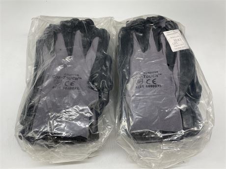 24 PAIRS OF INDUSTRIAL WORK GLOVES (XL)