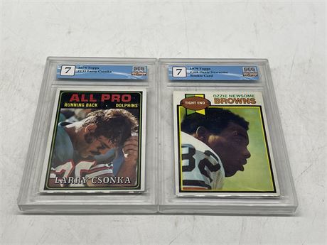 2 GCG GRADED 1974 AND 1979 TOPPS NFL CARDS