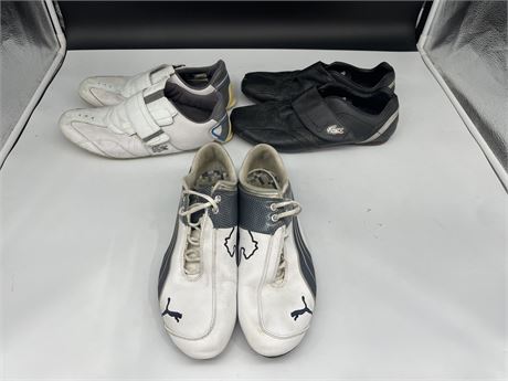 2 PAIRS OF LACOSTE SHOES (SIZE10/10.5) / PUMA SHOES (SIZE10)