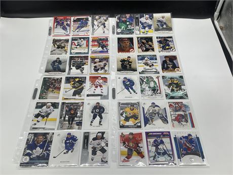 4 SHEETS OF 36 CARDS TOTAL OF NHL STARS
