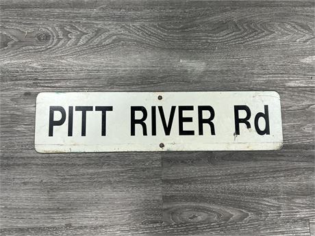 HEAVY METAL PITT RIVER RD STREET SIGN (24”x6”)