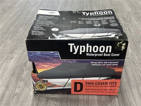 TYPHOON WATERPROOF BOAT COVER IN BOX - NEVER USED