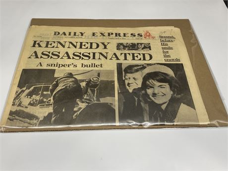 ORIGINAL JFK ASSASSINATION NEWSPAPER