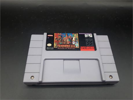 ROMANCE OF THE THREE KINGDOMS (AUTHENTIC) - VERY GOOD CONDITION - SNES