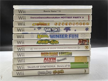 12 MISC WII GAMES - MOST COMPLETE WITH MANUALS