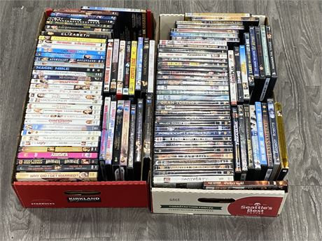LOT OF 100 DVDS - ACTION, SUSPENSE, DRAMA, ROMANTIC COMEDIES