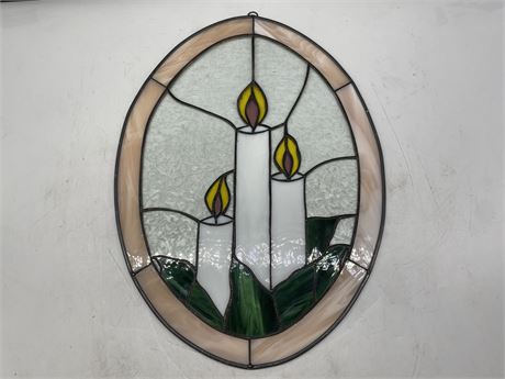 STAINED GLASS CANDLE DISPLAY (16” x 12”)