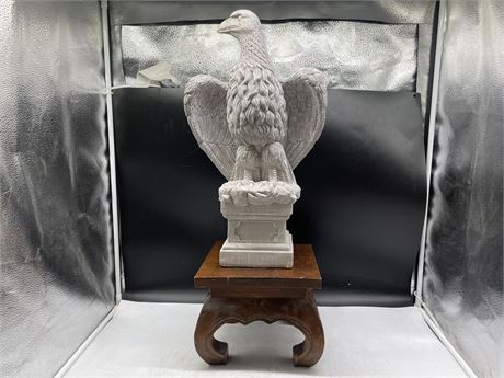 LARGE EAGLE STATUE ON STAND 29”
