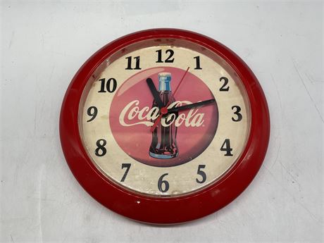 ROUND COCA COLA CLOCK - WORKING - 8.5” ACROSS