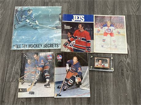 VINTAGE HOCKEY MAGS, RECORD & CARD