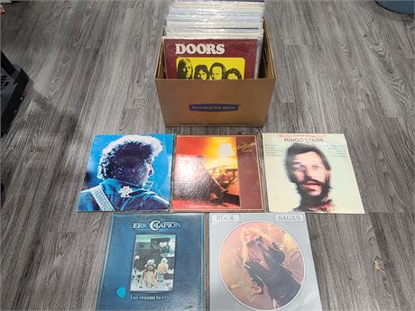 BOX OF ROCK RECORDS (most in good condition)