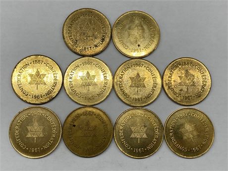 10 CONFEDERATION COINS 1867-1967