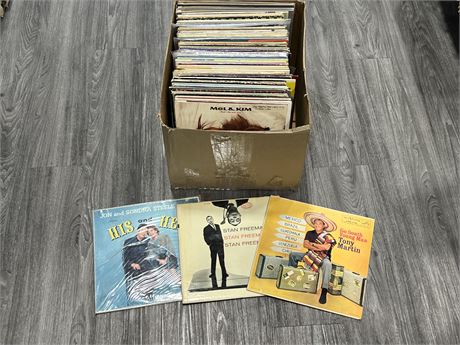 BOX OF RECORDS - MOST ARE SLIGHTLY SCRATCHED/ SCRATCHED