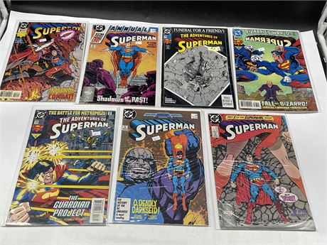 7 SUPERMAN COMICS