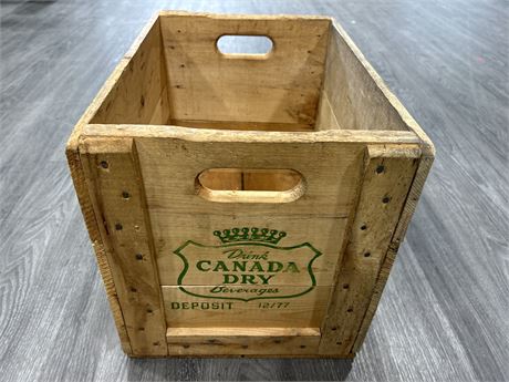 VINTAGE WOODEN CANADA DRY CRATE - 13” X 16”