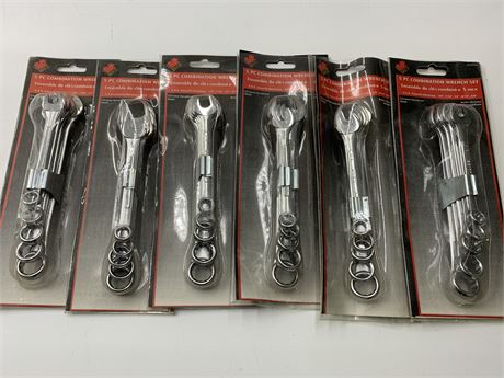 5-PIECE COMBINATION WRENCH SET (6PACK)