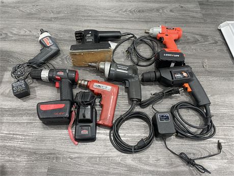 7 ASSORTED POWER TOOLS + CHARGERS