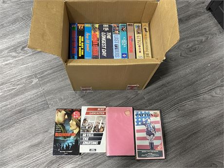 BOX OF 20+ VHS WAR MOVIES