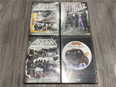 LOT OF 4 ANTHRAX HEAVY METAL DVD’S