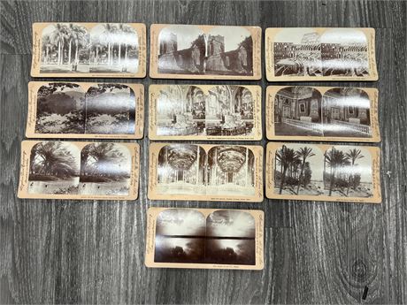 10 ANTIQUE DATED 1900 STEREO VIEW CARDS