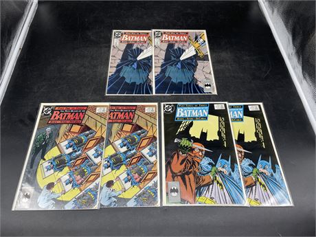 6 BATMAN COMICS (3 x 2’s)